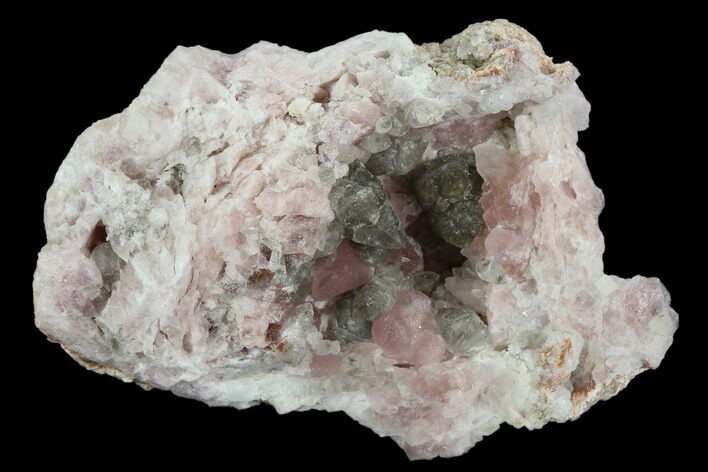 Pink Amethyst Geode Section With Calcite - Argentina #127304